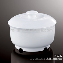 De buena calidad platos de sopa de cerámica blanca china con tapas